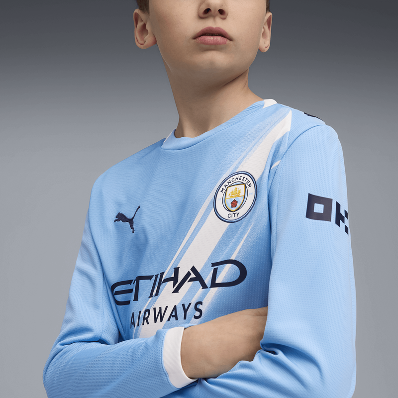 MCFC RP KIDS HOME JERSEY LS - team light blue