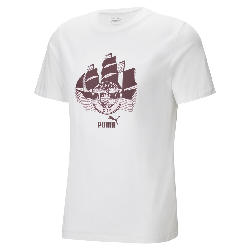 MCFC LW MENS FTBLCULTURE TEE - white / beetroot