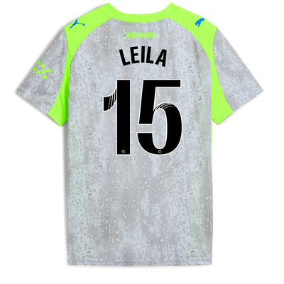 Maillot Third Manchester City pour enfants 2025/26 à avec impression de LEILA 15 Printing
