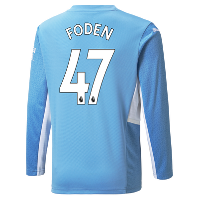 Manchester City Home Longsleeve Shirt 21/22 with Phil Foden printing