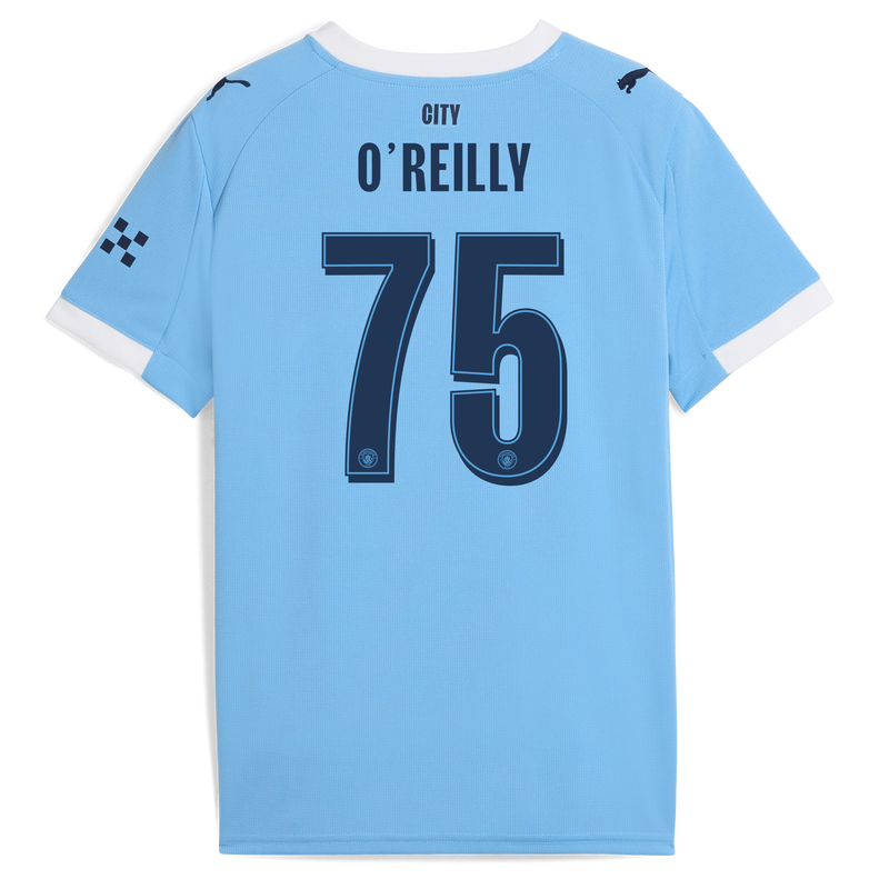 Kids' Man City Home Jersey 2025/26 With O'REILLY 75 Printing  blue unisex - Size 15/16 from polyester  - Official Manchester City FC store