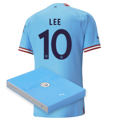 Manchester City Authentic Home Jersey 2022/23 with LEE 10 printing in Gift Box
