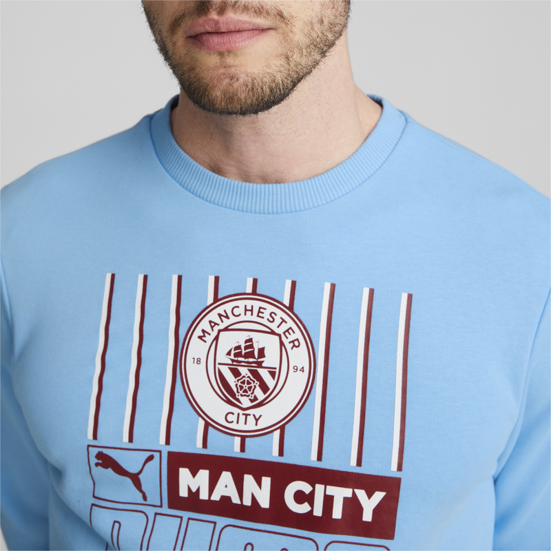 MCFC LW MENS FTBLCORE CREW SWEAT - team light blue