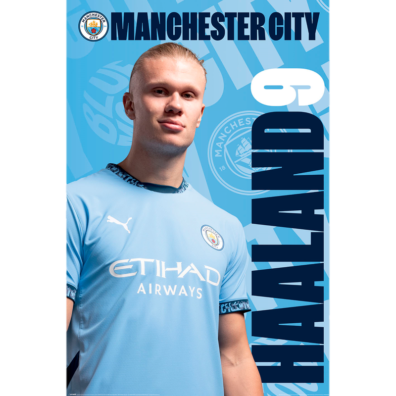 MCFC HAALAND 24/25 POSTER - blue