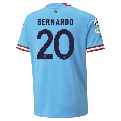 Kids' Manchester City Home Jersey 22/23 with BERNARDO 20 printing