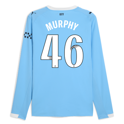 Manchester City Home Authentic Jersey 2025/26 Long Sleeve With MURPHY 46 Printing