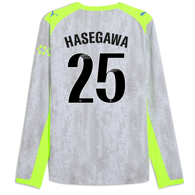 Manchester City Third Authentic Jersey 2025/26 Long Sleeve With HASEGAWA 25 Printing