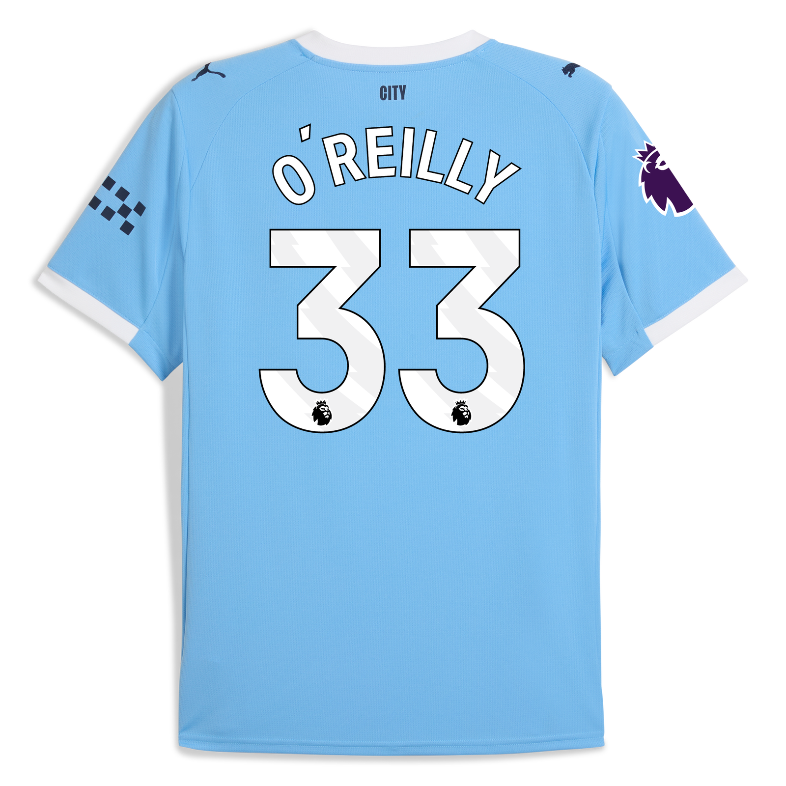 マンチェスターシティー　25/26 公式ホームユニフォーム　オライリー　Lサイズ マンチェスター・シティ 2025/26 ズ ホームユニフォーム（ O'REILLY 33