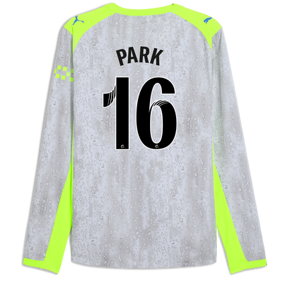 Maglia Third Autentica Manchester City 2025/26 a maniche lunghe con stampa di PARK 16 Printing