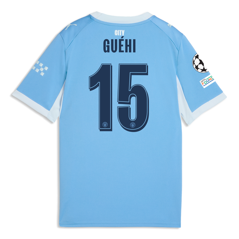 Kids' Man City Home Jersey 2026/27 With GUÉHI 15 Printing  blue-icy blue - Check out all Manchester City t-shirts online - Official Manchester City FC store