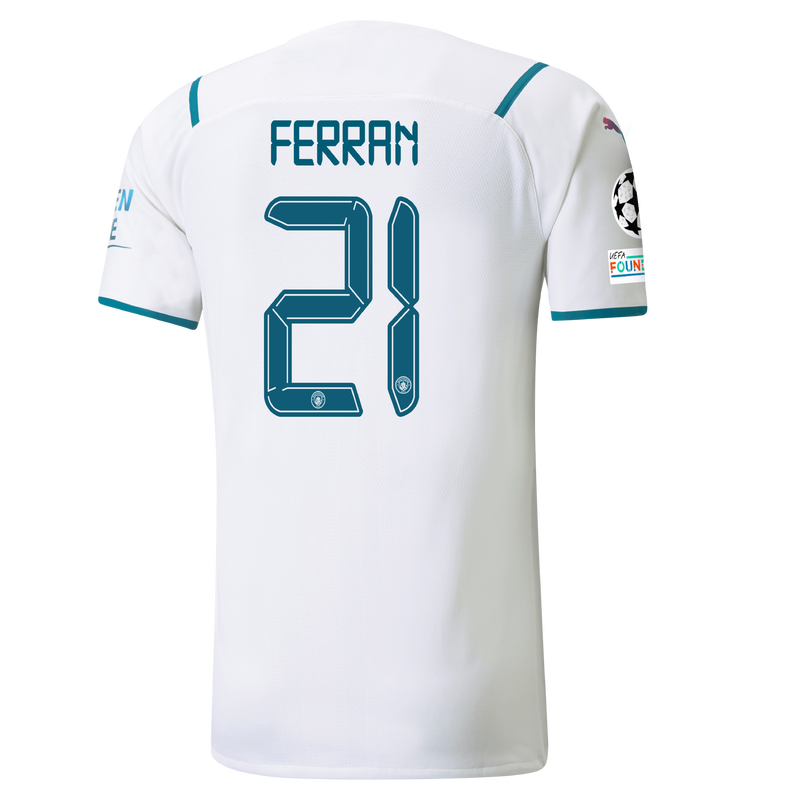 Man City Official Store Manchester City Authentic Away Shirt 21/22 with Ferran Torres printing