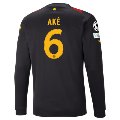 Manchester City Away Jersey 2022/23 long sleeve with AKÉ 6 printing