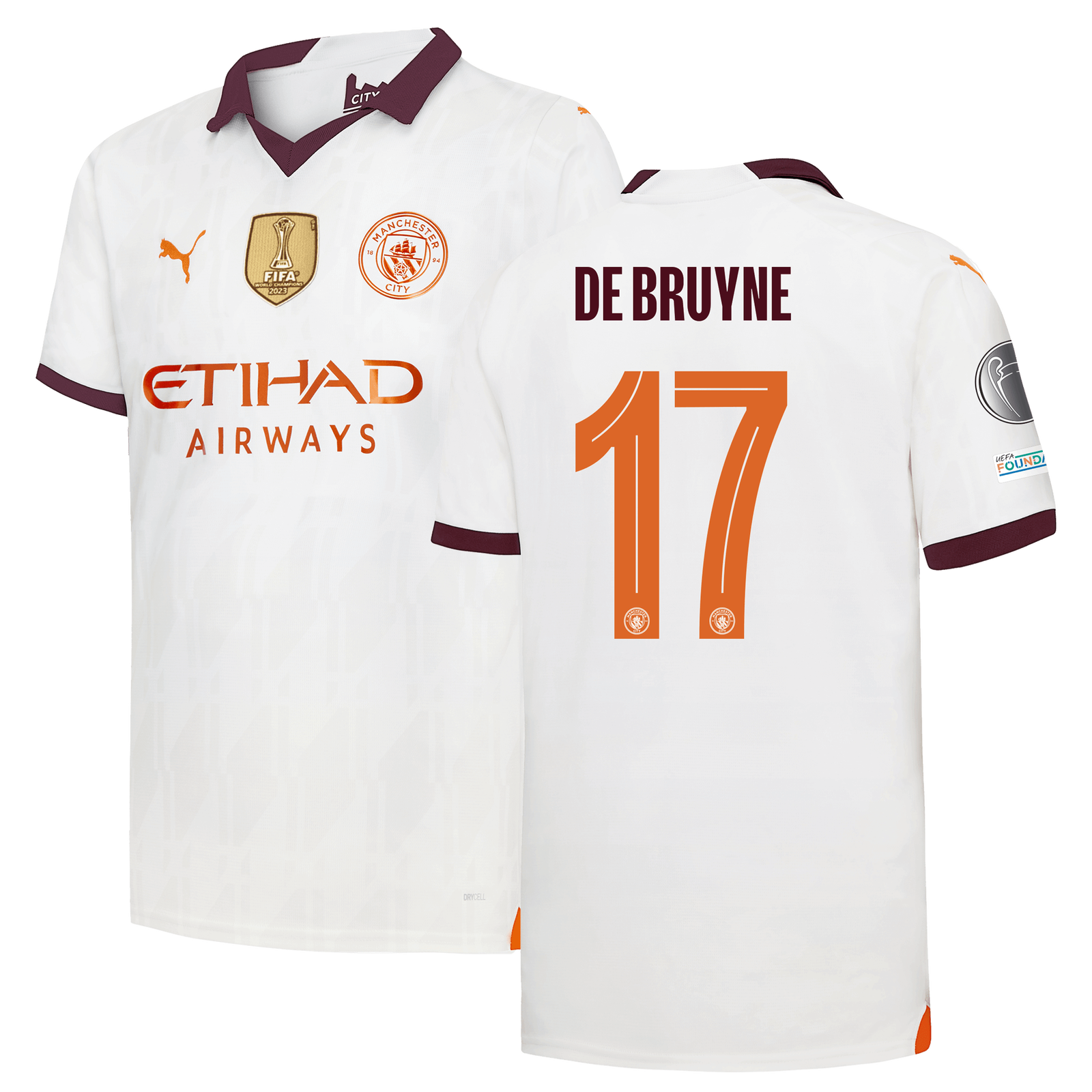 Manchester City Away Jersey 2023/24 with DE BRUYNE 17 printing