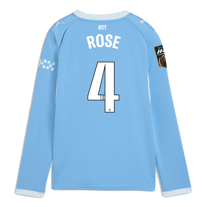 Kids' Man City Home Jersey 2026/27 Long Sleeve With ROSE 4 Printing  blue-icy blue - Check out all Manchester City t-shirts online