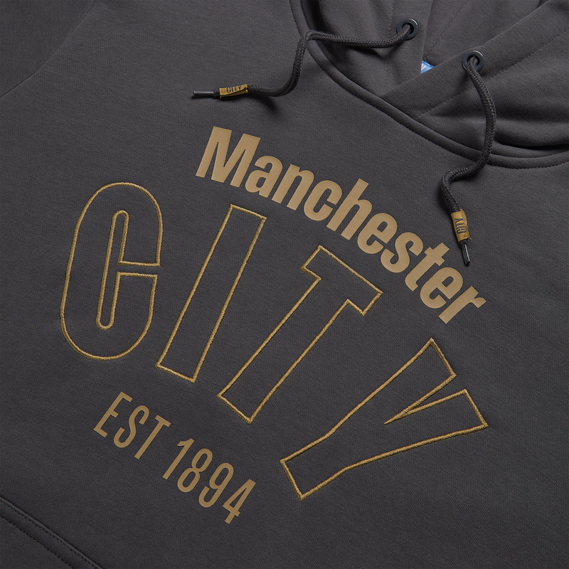 MCFC MENS BLACK&GOLD HOODY - black
