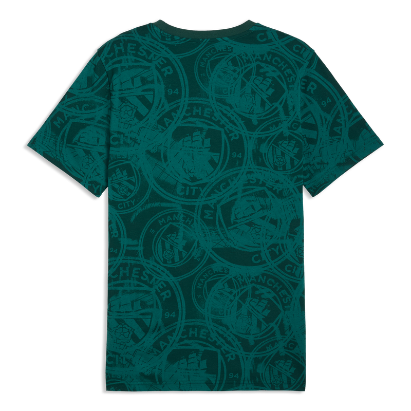 MCFC LW MENS FTBLCULTURE TEE AOP - Green Terrain-Sea Glass