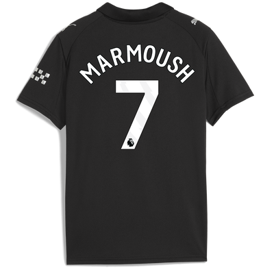 Kids' Manchester City Away Jersey 2025/26 With MARMOUSH 7 Printing