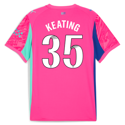 Kids' Manchester City Goalkeeper Jersey 2025/26 With KEATING 35 Printing