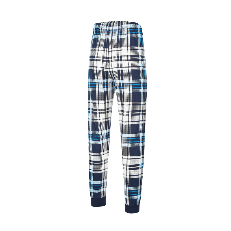 MCFC MENS SS CHECK PJ - navy