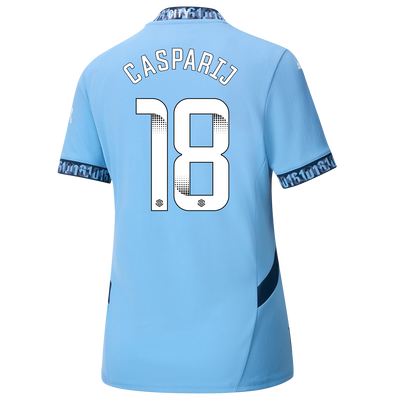 Camiseta Mujer 1ª Equipación Manchester City 2024/25 con estampado de CASPARIJ 18