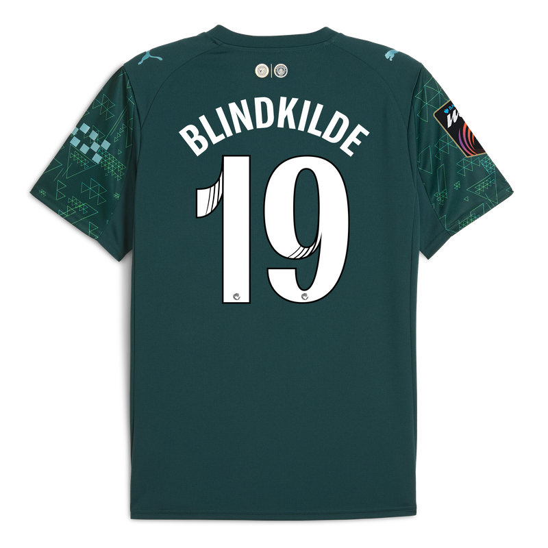 Man City EA SPORTS FC Jersey 2025/26 With BLINDKILDE 19 Printing green - Size L from polyester for males  - Official Manchester City FC store