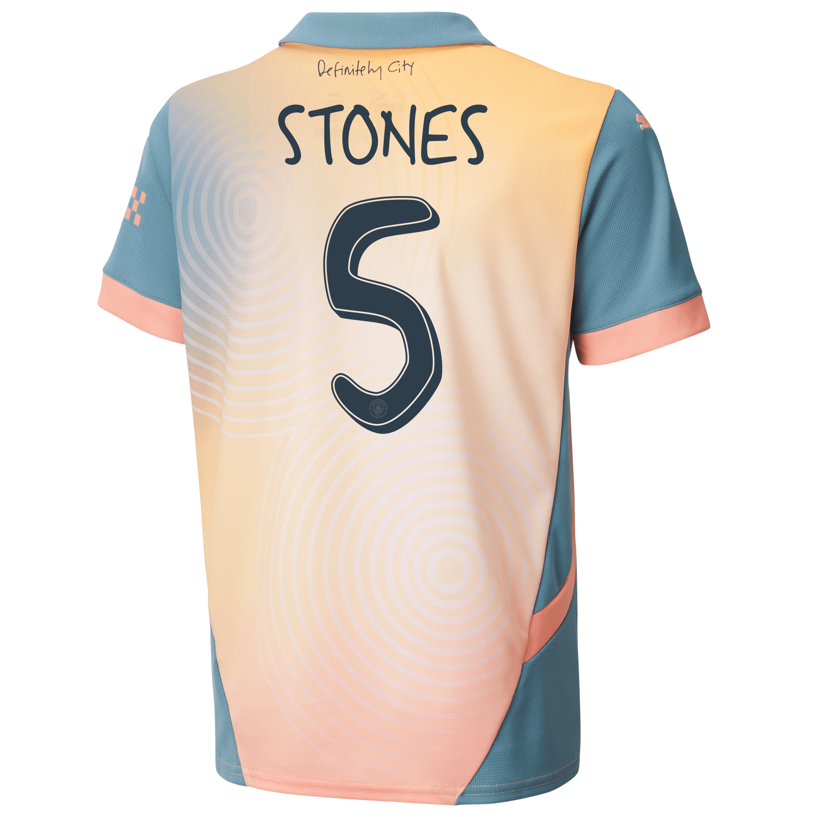 Kids' Manchester City 'Definitely City' Jersey 2024/25 With STONES 5