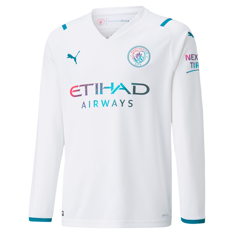 Kids Manchester City Away Longsleeve Shirt 2021 22 Official Man City Store