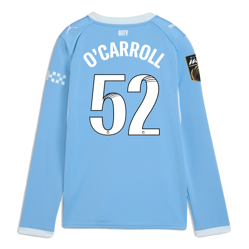 Kids' Man City Home Jersey 2026/27 Long Sleeve With O'CARROLL 52 Printing  blue-icy blue - Check out all Manchester City t-shirts online