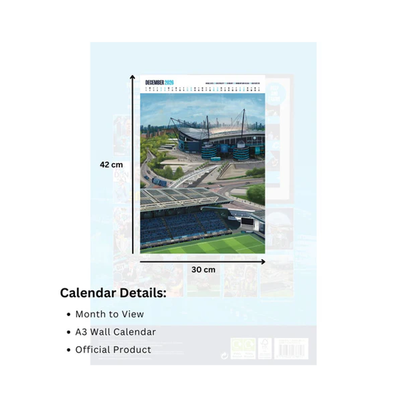 MCFC 2026 A3 CALENDAR - blue
