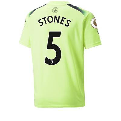 Kids' Manchester City Third Jersey 2022/23 with STONES 5 printing