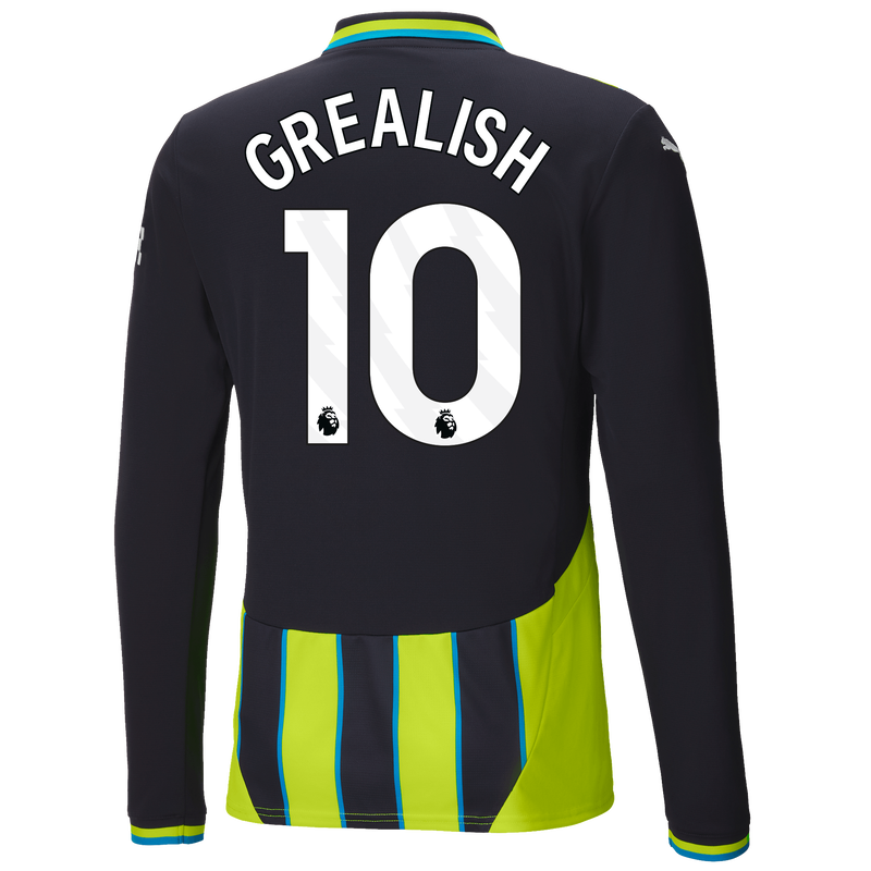 Man City Authentic Away Jersey 24/25 Long Sleeve With GREALISH 10 Printing new navy - Check out all Manchester City t-shirts online