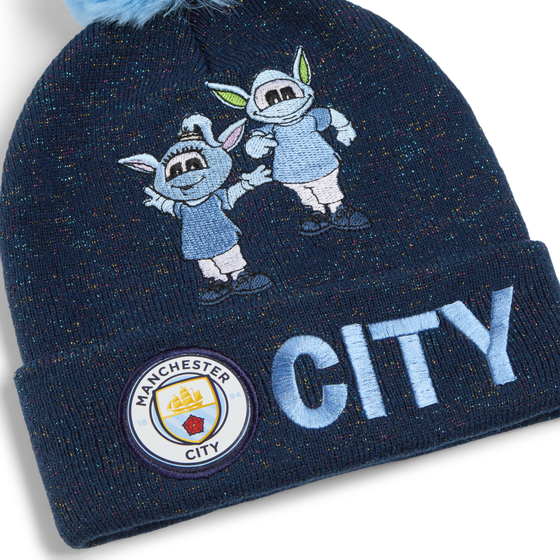 MCFC FW BLUE GLITTER BEANIE - navy