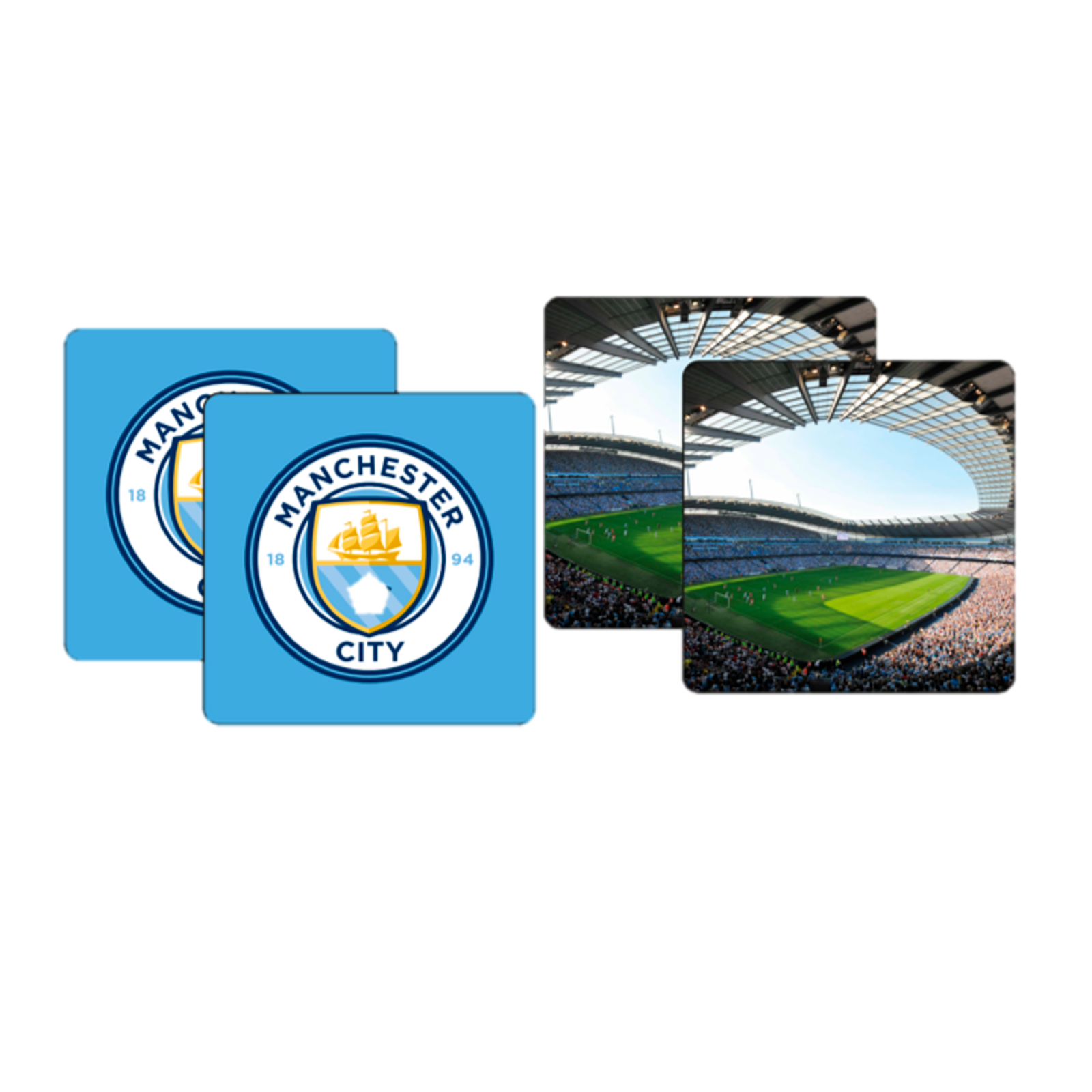 Manchester City 4 Pack Stadium Coaster | Official Man City Store