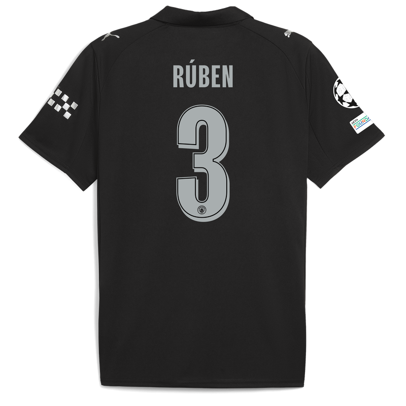 Man City Away Jersey 2025/26 With RÚBEN 3 Printing black - Check out all Manchester City t-shirts online - Official Manchester City FC store