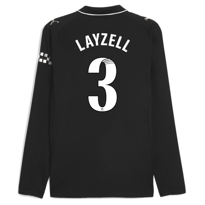 Manchester City Away Authentic Jersey 2025/26 Long Sleeve With LAYZELL 3 Printing