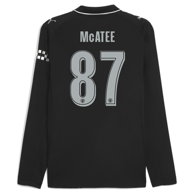 Manchester City Away Authentic Jersey 2025/26 Long Sleeve With McATEE 87 Printing