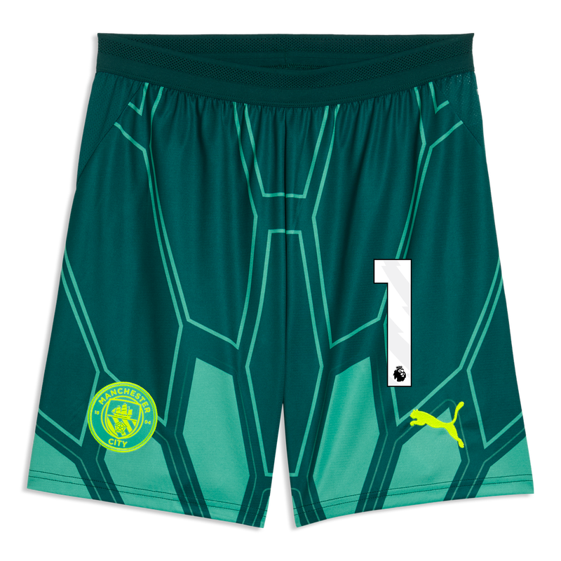 Man City Goalkeeper Shorts 2026/27 With #1 vibrant green-varsity green - Size XL from polyester for males  - Official Manchester City FC store