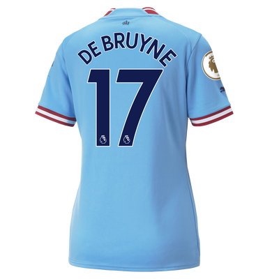 Women's Manchester City Home Jersey 22/23 with DE BRUYNE 17 printing