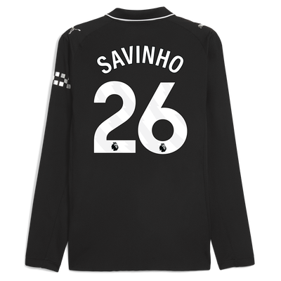 Maillot Extérieur Authentique Manchester City 2025/26 Manches Longues avec SAVINHO 26 Impression
