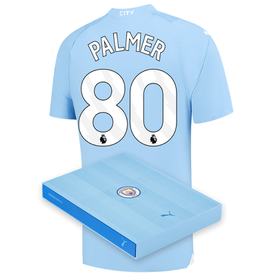 Manchester City Authentic Heimtrikot 2023/24 mit PALMER 80 Aufdruck in Geschenkbox