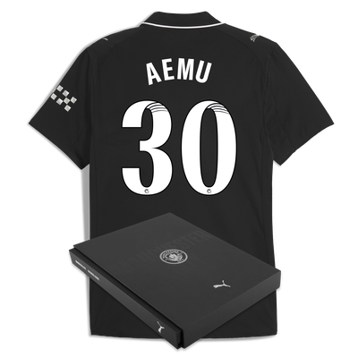 Manchester City Away Authentic Jersey 2025/26 With AEMU 30 Printing in Gift Box