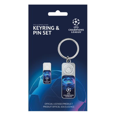 Manchester City Champions League Key Ring Pin Set