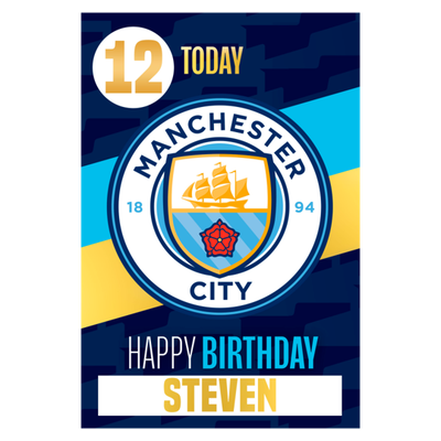 Manchester City 'Name' Birthday Card