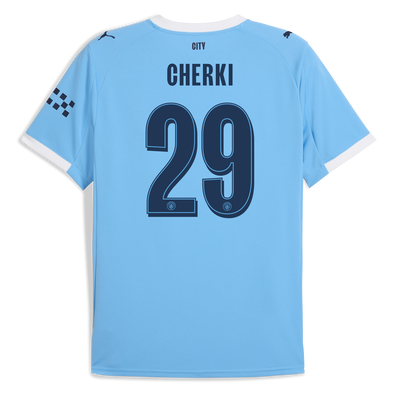 Manchester City Home Jersey 2025/26 With CHERKI 29 Printing