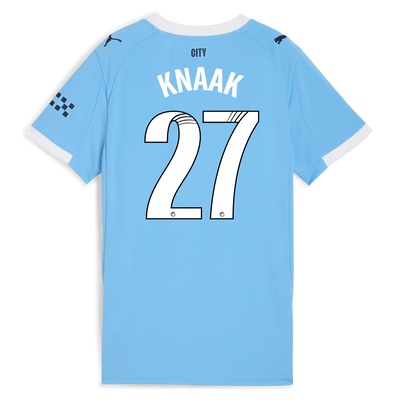 Women's Manchester City Home Jersey 2025/26 With KNAAK 27 Printing