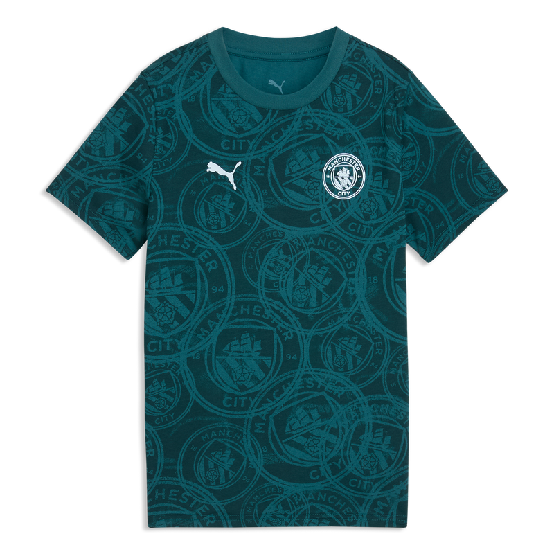 Kids' Man City FtblCulture Tee green terrain-sea glass - Size 13/14 from polyester for child.s  - Official Manchester City FC store