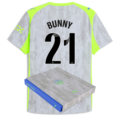 Manchester City Third Authentic Jersey 2025/26 With BUNNY 9  Printing in Gift Box
