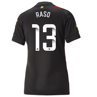 Camiseta Mujer 2ª Equipación Manchester City 2022/23 con estampado de RASO 13