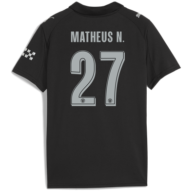 Maillot Extérieur Manchester City pour enfants 2025/26  Avec Impression MATHEUS N. 27