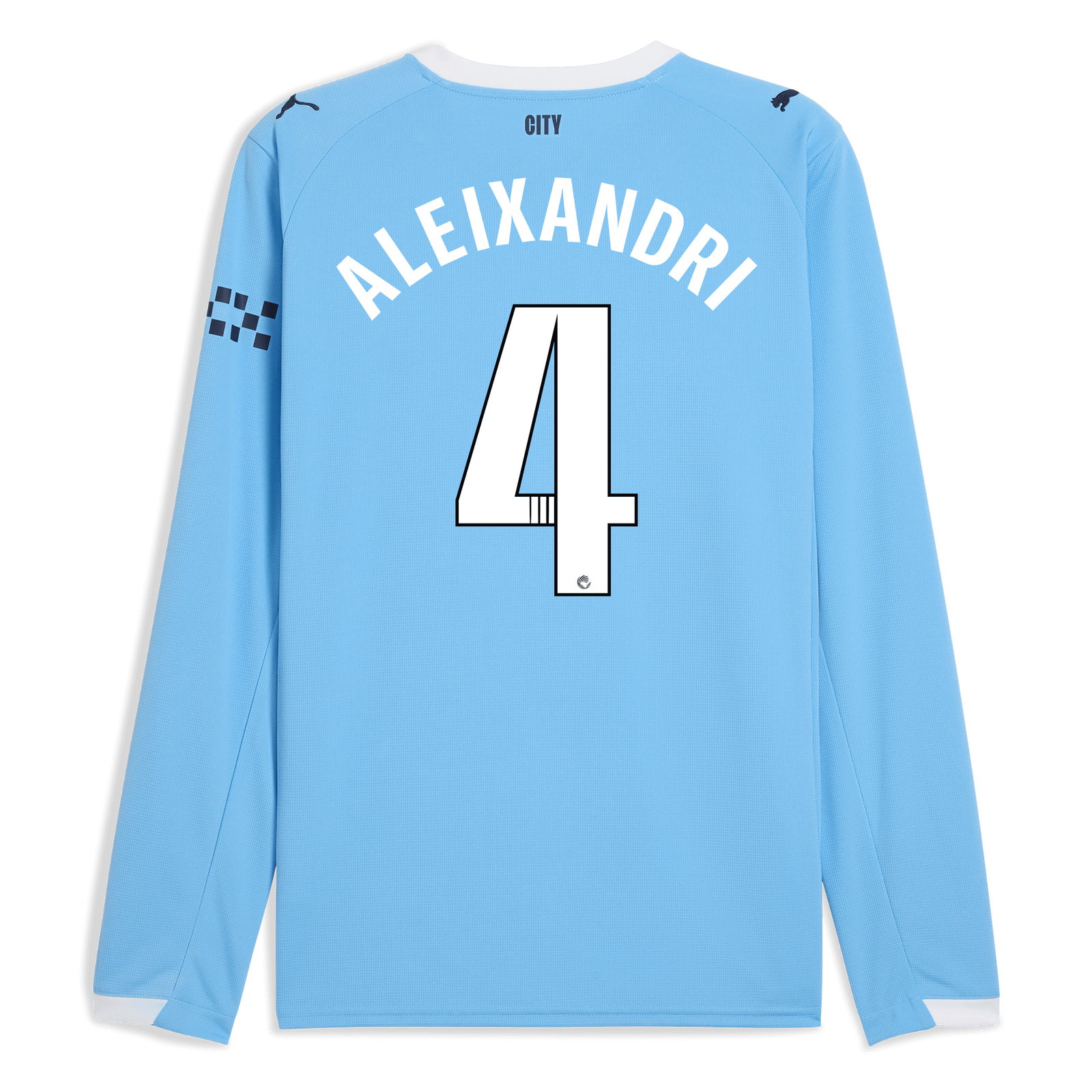 Manchester City Home Jersey 2025/26 Long Sleeve With ALEIXANDRI 4